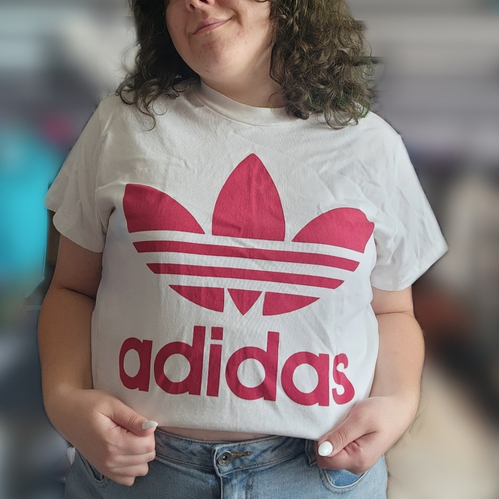 Adidas White Logo TShirt Unisex Size Largw